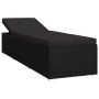 Sun lounger with black synthetic rattan cushion by vidaXL, Loungers - Ref: Foro24-46221, Price: 202,86 €, Discount: %