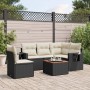 6-teiliges Gartensofa-Set und schwarze synthetische Rattankissen von , Gartensets - Ref: Foro24-3256896, Preis: 396,14 €, Rab...