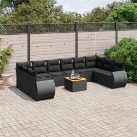 11-teiliges Gartensofa-Set und schwarze synthetische Rattankissen von , Gartensets - Ref: Foro24-3225173, Preis: 701,57 €, Ra...