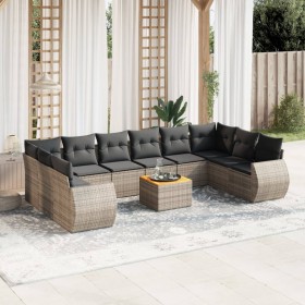 11-teiliges Gartensofa-Set und graue synthetische Rattankissen von , Gartensets - Ref: Foro24-3225178, Preis: 715,70 €, Rabat...