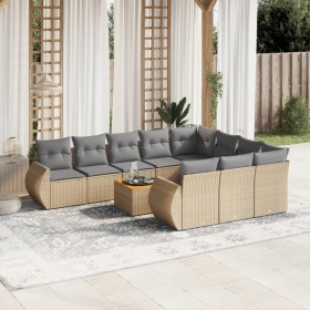 11-teiliges Gartensofa-Set mit beigen synthetischen Rattankissen von , Gartensets - Ref: Foro24-3225184, Preis: 750,99 €, Rab...