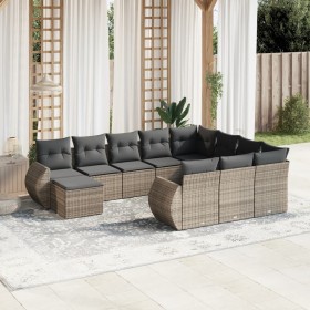 11-teiliges Gartensofa-Set und graue synthetische Rattankissen von , Gartensets - Ref: Foro24-3225192, Preis: 715,70 €, Rabat...