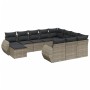 11-piece garden sofa set and gray synthetic rattan cushions by , Garden sets - Ref: Foro24-3225192, Price: 715,70 €, Discount: %