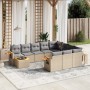 11-teiliges Gartensofa-Set mit beigen synthetischen Rattankissen von , Gartensets - Ref: Foro24-3227207, Preis: 759,29 €, Rab...