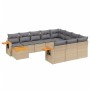 11-teiliges Gartensofa-Set mit beigen synthetischen Rattankissen von , Gartensets - Ref: Foro24-3227207, Preis: 759,29 €, Rab...