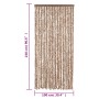 Beige and dark brown chenille anti-fly curtain 100x230 cm by , Mosquito nets for windows - Ref: Foro24-377324, Price: 65,21 €...