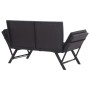 Garden bench with black synthetic rattan cushions 176 cm by vidaXL, garden benches - Ref: Foro24-46233, Price: 250,52 €, Disc...