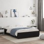 Black engineered wood bed with drawers 135x190 cm by , Beds and slatted bases - Ref: Foro24-3207309, Price: 169,42 €, Discoun...