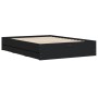 Black engineered wood bed with drawers 135x190 cm by , Beds and slatted bases - Ref: Foro24-3207309, Price: 169,42 €, Discoun...