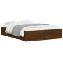 Cama con cajones madera de ingeniería marrón roble 135x190 cm de , Camas y somieres - Ref: Foro24-3207314, Precio: 189,99 €, ...