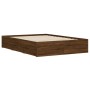 Cama con cajones madera de ingeniería marrón roble 135x190 cm de , Camas y somieres - Ref: Foro24-3207314, Precio: 189,99 €, ...