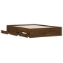 Cama con cajones madera de ingeniería marrón roble 135x190 cm de , Camas y somieres - Ref: Foro24-3207314, Precio: 190,30 €, ...