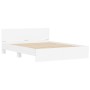 Bed frame with headboard and white LED lights 160x200 cm by , Beds and slatted bases - Ref: Foro24-3207595, Price: 186,30 €, ...