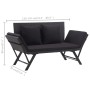 Garden bench with black synthetic rattan cushions 176 cm by vidaXL, garden benches - Ref: Foro24-46233, Price: 250,52 €, Disc...