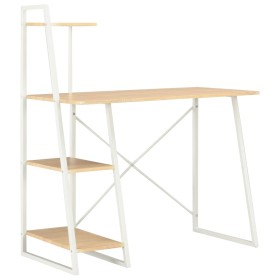 Desk with oak and white shelving 102x50x117 cm by vidaXL, Desks - Ref: Foro24-20286, Price: 74,99 €, Discount: %