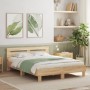 Sonoma oak bed frame with headboard and LED lights 140x190 cm by , Beds and slatted bases - Ref: Foro24-3207562, Price: 155,0...