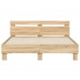 Sonoma oak bed frame with headboard and LED lights 140x190 cm by , Beds and slatted bases - Ref: Foro24-3207562, Price: 155,0...