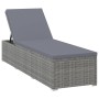 Lounger with gray synthetic rattan cushion by vidaXL, Loungers - Ref: Foro24-46220, Price: 165,24 €, Discount: %