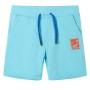 Pantalones cortos infantiles con cordón color aguamarina 128 de , Pantalones de niños - Ref: Foro24-12207, Precio: 9,06 €, De...