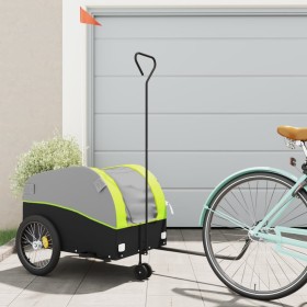 Black and green iron bicycle trailer 45 kg by , Bicycle trailers - Ref: Foro24-94151, Price: 87,99 €, Discount: %