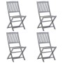 Folding garden chairs 4 units solid acacia wood by vidaXL, Garden chairs - Ref: Foro24-46336, Price: 179,21 €, Discount: %