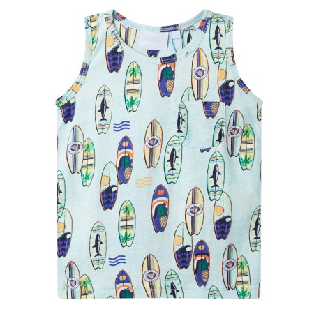 Children's sleeveless t-shirt soft blue mélange 116 by , Kids T-shirts - Ref: Foro24-11776, Price: 8,99 €, Discount: %