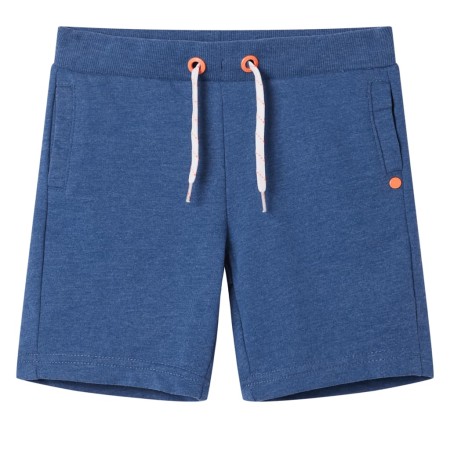 Children's shorts with drawstring dark blue mélange 140 by , kids pants - Ref: Foro24-12368, Price: 10,83 €, Discount: %