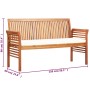 3-seater garden bench with solid acacia wood cushion 150 cm by vidaXL, garden benches - Ref: Foro24-45968, Price: 195,17 €, D...