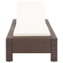 Lounger with brown synthetic rattan cushion by vidaXL, Loungers - Ref: Foro24-46235, Price: 156,30 €, Discount: %