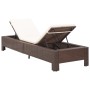 Lounger with brown synthetic rattan cushion by vidaXL, Loungers - Ref: Foro24-46235, Price: 156,30 €, Discount: %