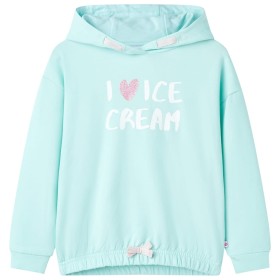 Sudadera con capucha infantil verde agua 116 de , Camisetas para niños - Ref: Foro24-11426, Precio: 11,99 €, Descuento: %