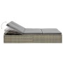 Tumbona convertible con cojín de ratán sintético gris de vidaXL, Camas para exteriores - Ref: Foro24-46244, Precio: 387,99 €,...