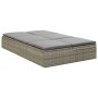 Tumbona convertible con cojín de ratán sintético gris de vidaXL, Camas para exteriores - Ref: Foro24-46244, Precio: 387,99 €,...