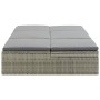 Tumbona convertible con cojín de ratán sintético gris de vidaXL, Camas para exteriores - Ref: Foro24-46244, Precio: 387,99 €,...