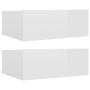 Floating nightstands 2 units white plywood 40x30x15 cm by vidaXL, Nightstands - Ref: Foro24-800319, Price: 41,24 €, Discount: %