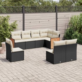 8-teiliges Gartensofa-Set und schwarze synthetische Rattankissen von , Gartensets - Ref: Foro24-3260124, Preis: 500,29 €, Rab...