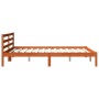 Estructura de cama madera maciza pino marrón cera 120x200 cm de , Camas y somieres - Ref: Foro24-844149, Precio: 109,17 €, De...