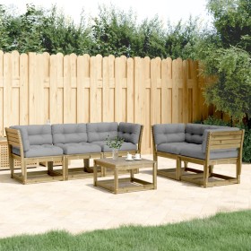 5-piece garden sofa set with impregnated pine wood cushions by , Garden sets - Ref: Foro24-3217004, Price: 566,92 €, Discount: %