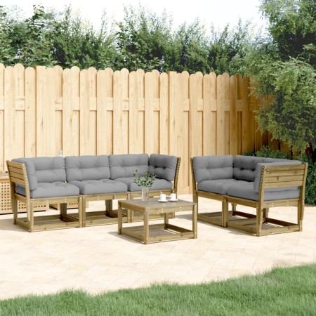 5-piece garden sofa set with impregnated pine wood cushions by , Garden sets - Ref: Foro24-3217004, Price: 562,99 €, Discount: %