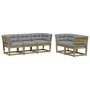 5-piece garden sofa set with impregnated pine wood cushions by , Garden sets - Ref: Foro24-3217004, Price: 566,92 €, Discount: %