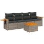 Gartensofa-Set mit Kissen, 5-teilig, graues synthetisches Rattan von , Gartensets - Ref: Foro24-3259022, Preis: 335,75 €, Rab...