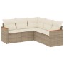 Garden sofa set with cushions 5 pieces beige synthetic rattan by , Garden sets - Ref: Foro24-3258362, Price: 448,67 €, Discou...