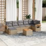 Gartensofa-Set mit beigen Kissen 8 Stück PE-Rattan von , Gartensets - Ref: Foro24-3259441, Preis: 543,44 €, Rabatt: %