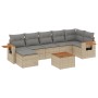 Gartensofa-Set mit beigen Kissen 8 Stück PE-Rattan von , Gartensets - Ref: Foro24-3259441, Preis: 543,44 €, Rabatt: %