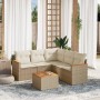 Gartensofa-Set mit Kissen, 6-teilig, beiges synthetisches Rattan von , Gartensets - Ref: Foro24-3258369, Preis: 503,86 €, Rab...