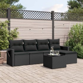 6-piece garden sofa set and black synthetic rattan cushions by , Garden sets - Ref: Foro24-3252432, Price: 456,99 €, Discount: %