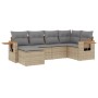 Gartensofa-Set mit Kissen, 6-teilig, beiges synthetisches Rattan von , Gartensets - Ref: Foro24-3259420, Preis: 455,49 €, Rab...