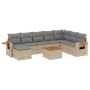 9-teiliges Gartensofa-Set mit beigen synthetischen Rattankissen von , Gartensets - Ref: Foro24-3259497, Preis: 600,66 €, Raba...