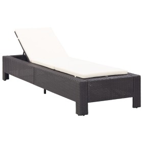 Sonnenliege mit schwarzem Kissen aus synthetischem Rattan von vidaXL, Liegen - Ref: Foro24-46234, Preis: 143,99 €, Rabatt: %