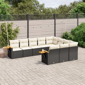 Gartensofa-Set 10-teilig mit schwarzen synthetischen Rattankissen von , Gartensets - Ref: Foro24-3259578, Preis: 595,50 €, Ra...